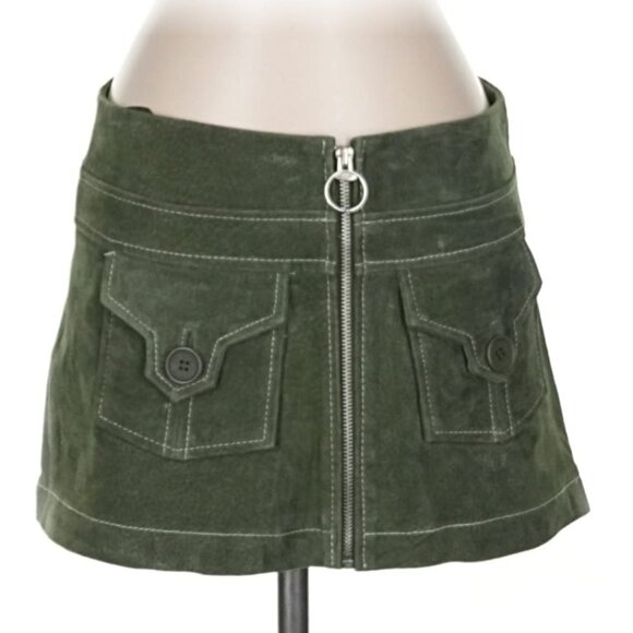 Suede Leather Micro Mini Y2K VINTAGE RARE NWT NEW